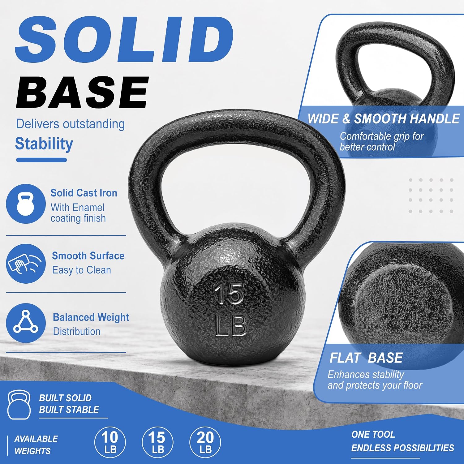 Cast Iron Kettlebells 5-50 LB  - Kettlebell recension och pris