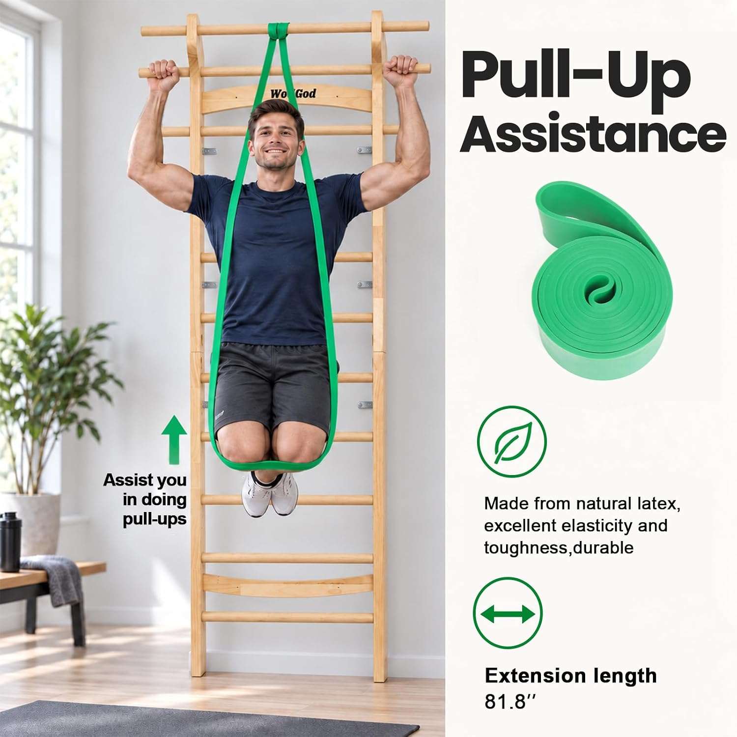 Wood Swedish Ladder Stall Bar  - Pull Up Bar recension och pris